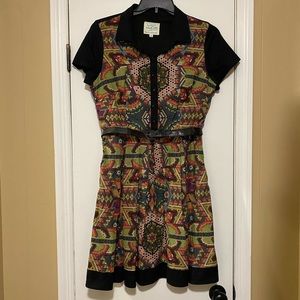 ModCloth size XL black/multicolor retro Make the Cut dress